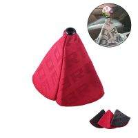 【cw】 JDM Style Bride Canvas Shift Boot Lever Knob Cover Racing Collars for Universal Car With Red Stitching