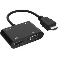 ∋♚❁ HDMI-compatible TO 4K Hd Vga 1080p Converter Dual Display At The Same Time with 3.5mm Audio for PC HDTV Monitor Display