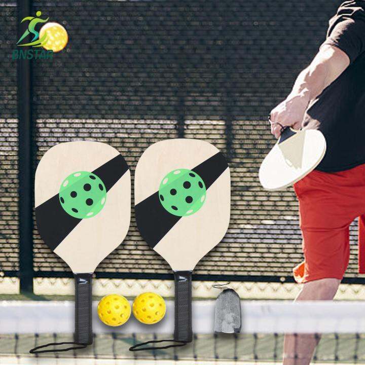 BNSTAR Pickleball ชุดไม้พายแร็กเกตสำหรับผู้เริ่มต้นทนทาน2ลูกสำหรับดอง2 ...