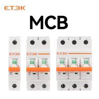 ETEK เบรกเกอร์ MCB ขนาดเล็ก AC สั้นเกินป้องกัน C โค้ง1P 2P 3P 16A 40A 25A 63A 220V 230V 50/60HZ 35Mm ราง EKM3