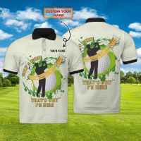 3D Printed Golf - Personalized Name Green Polo shirt Harajuku Street clothing top Short sleeve T-shirt Fitness unisexual top