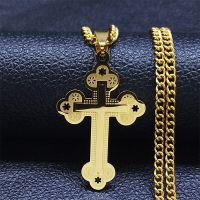 Catholic Cross Stainless Steel Long Necklace for Men/Women Necklaces Pendants Religious Jewelry collar acero inoxidable N2295S05 Adhesives Tape