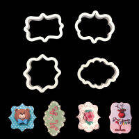 Shoothe 4 Pcs/set Cookie Cutter Biskuit Acuan Alat Baking Diy Pelbagai Tujuan Fondant Kek Menghias Alat Dapur Plastik Bingkai Bingkai Plak putih