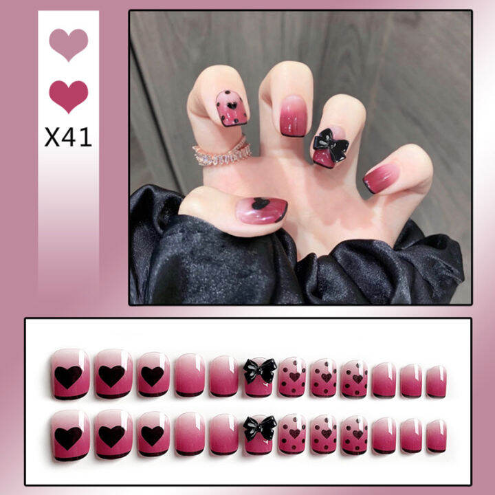 csndices-ใหม่สวม-rhinestone-เล็บแพทช์ปลอมเล็บสำเร็จรูป-french-short-nail-sticker