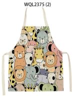 【CW】 Cartoon Pattern Fabric Sleeveless Hand Waist Apron Children  39;s Decoration Delantal