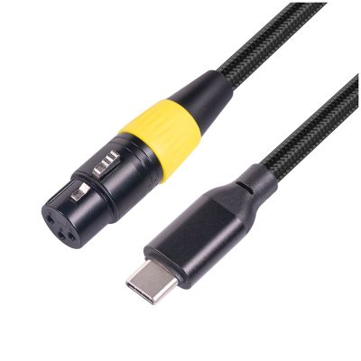 Type C Male to 3 Pin XLR Female Microphone Cable Connector Computer Audio Data Cable Microphone Recording Cable 2 Meters