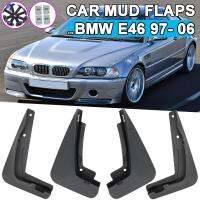 แผ่นโคลนหลังด้านหน้า4ชิ้นไฟเบรกหลังมอเตอร์ไซด์แผ่นกันกระเซ็นสำหรับ BMW 3 Series E46 1997-2006แผ่นกันโคลน1998 1999 2000 01 02 03 04 05