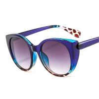 Kacamata Hitam Mata Kucing Mewah Wanita 2023 Kacamata Gradien Besar Retro Corak Macan Tutul Biru Lunette De Soleil Femme