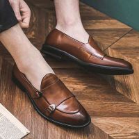 2021 Men Pu Leather Fashion Monk Strap Dress Shoes Promotional Loafers Shoes Vintage Classic Male Casual Footwear Plus Size 48