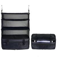 【YF】 Travel Storage Bag Hook Hanging 2 4 Layers Organizer Portable Home Wardrobe Clothes Rack Holder Suitcase Shelves