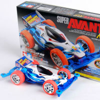 TAMIYA Mini 4WD Racer S2 Chassis Super Avante RS Plated Wheel ยางสีส้ม W Single Sahft Motor Blue 18065 132 Racing รถรุ่น