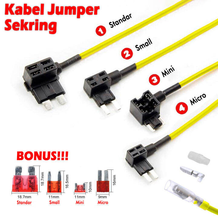 Kabel jumper fuse tap konektor jumper sekring standar small mini low