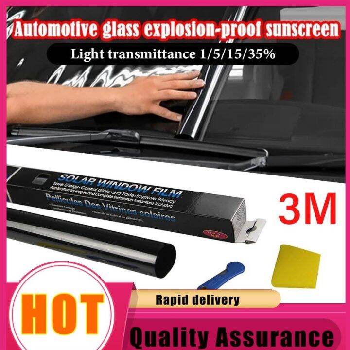 【SuperSales】0.5x3m Window Tint Tinting Film Roll Side 1 35 Solar UV
