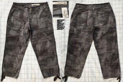 DKNY JEANS กางเกงคาร์โก้พิมพ์ลาย กางเกงคาร์โก้-เทาดำ ไซส์ 32-34