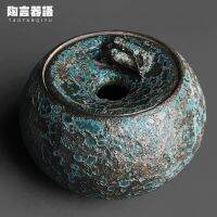 Vintage bronze tea wash handmade vintage pottery wormhole texture kung fu tea ceremony utensils built water tea slag bucket