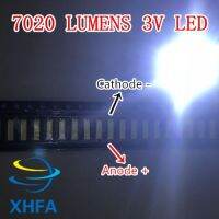 【Cod】 kgcwmw 100ชิ้นสำหรับ LUMENS 7020ไฟแบ็คไลท์แบบ3V 0.5W ไฟแอลอีดีสีขาวสบายตาไฟกลาง LED ไฟแบ็คไลท์ LCD สำหรับ SANE7020P-0W-2074การใช้งานทีวี