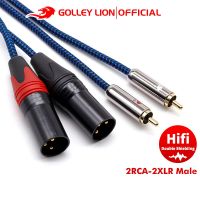 Golley Lion สายเคเบิ้ลแจ็คเสียง Rca Male To 2 Xlr สําหรับเครื่องขยายเสียงลําโพงบ้าน