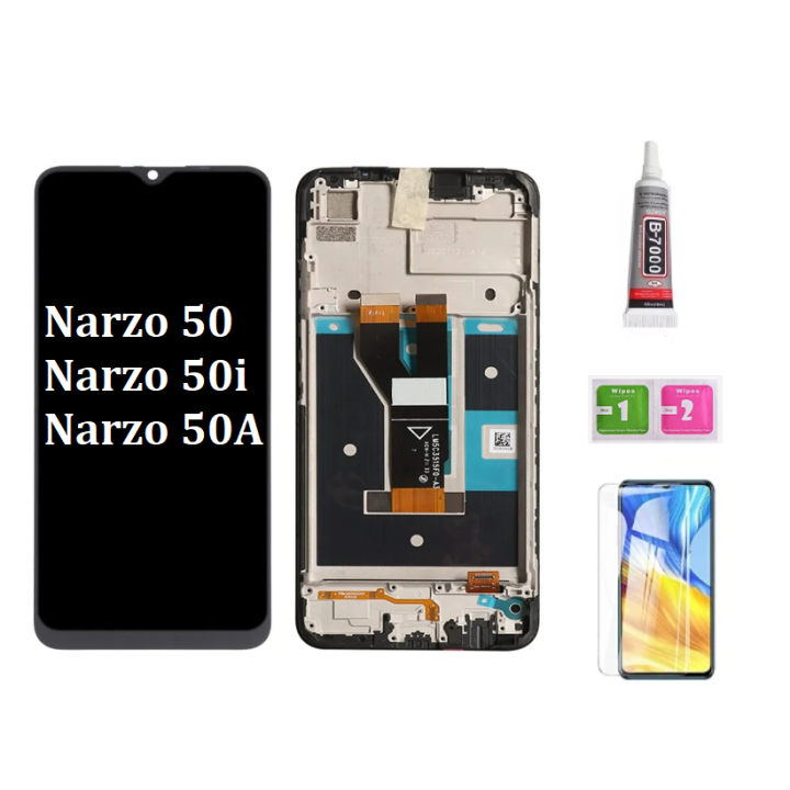 LCD With Frame For Narzo 50 50i 50A LCD Display with Touch Screen ...