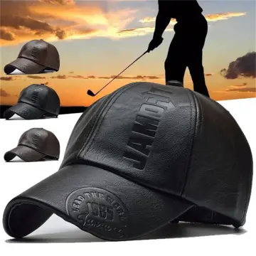 Leather sales golf cap