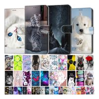 【Enjoy electronic】 Painted Leather Flip Phone Case For   iPhone 6 6S 7 8 SE 2020 X XS XR Lion Cat Butterfly Wallet Card Holder Stand Book Cover