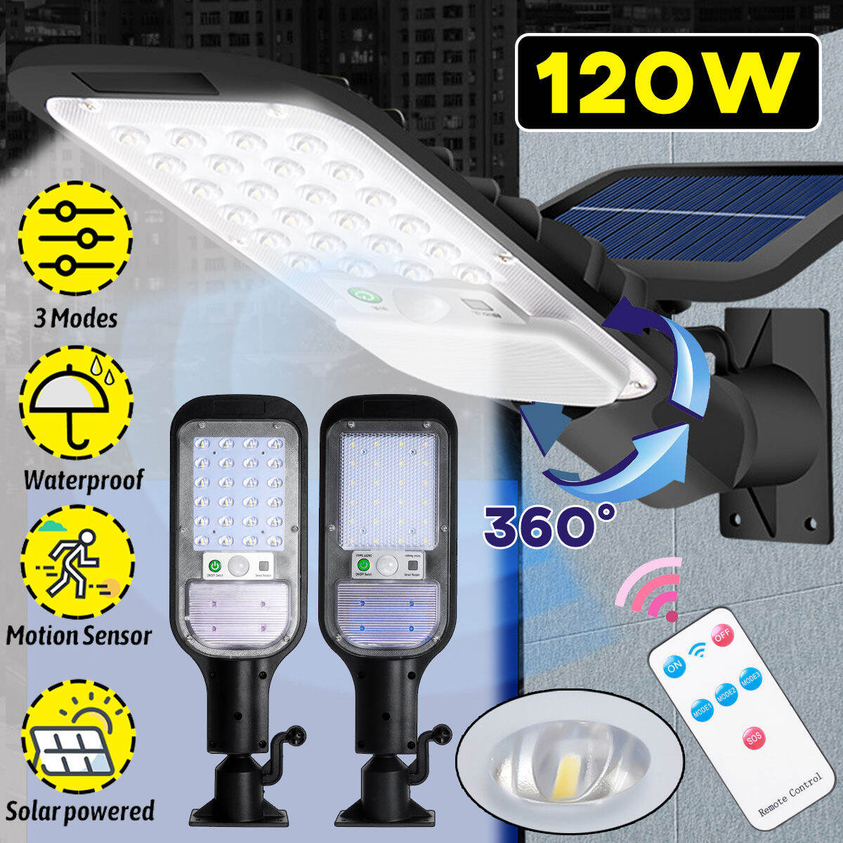 120w solar street light