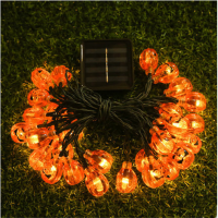 Outdoor Solar Lights 50 Led Halloween Pumpkin Lanterns Ghost Led String Lights Festival Bar Home Party Decor Halloween Ornament