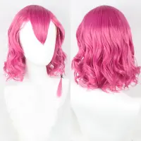 Danganronpa V3 Wigs Kazuichi Souda คอสเพลย์วิกผม Hairwear สไตล์ทนความร้อนสั้นที่น่าตกใจวิกผมสีชมพูหมวก