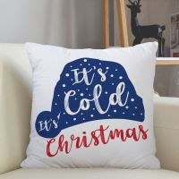 (All Inventory) 45cm Christmas Glove Set Santa Claus Elk Snowman Christmas Merry Pillow Case Christmas Decoration Sofa Gift (Contact the seller to support free customization. Double sided printing design for pillows)