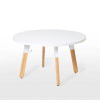 MODERNFORM โต๊ะกลม End Table รุ่น RV ท็อปขาว/ขาไม้ยาง ขนาดเส้นผ่านศูนย์กลาง 80 X สูง 45 ซม.