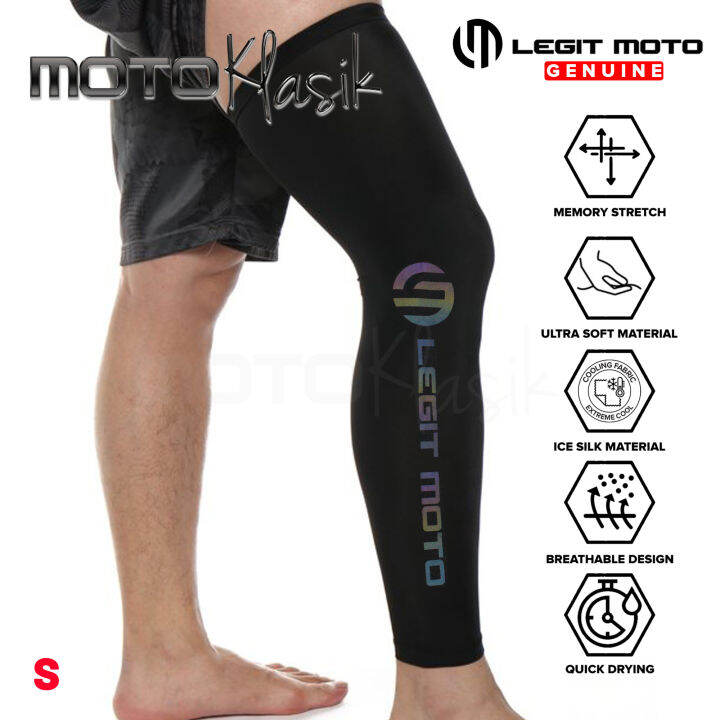 LEGITMOTO ANTI UV GARTERIZED LEG SLEEVES / LEG WARMERS STRETCHABLE UNISEX FOR RIDERS CYCLIST AND