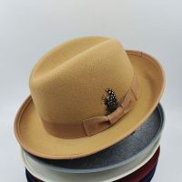 Upset Fedora Mens Fedora Hat Feather Accessories Womens And Mens Party Hat Mens Winter Felt Hat Jazz Church Hat Sombrero