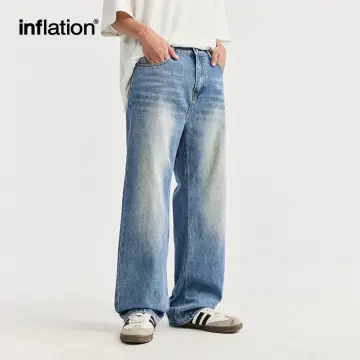Spring and Summer Loose Jeans Men's Light Blue Straight-leg Youth