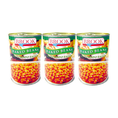 สินค้ามาใหม่! ตราบรูค ถั่วขาวในซอสมะเขือเทศ 425 กรัม x 3 กระป๋อง Brook Bake Bean In Tomato Sauce 425 g x 3 pcs ล็อตใหม่มาล่าสุด สินค้าสด มีเก็บเงินปลายทาง