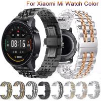 ℡❆ For Xiaomi MI Watch Color Strap Stainless Steel Wristband Bracelet Watchband For Xiaomi Mi Watch Color Correa Metal Bands Strap