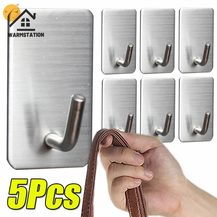 5pcs Multifunctional Self Adhesive Hook Kitchen Bathroom Strong