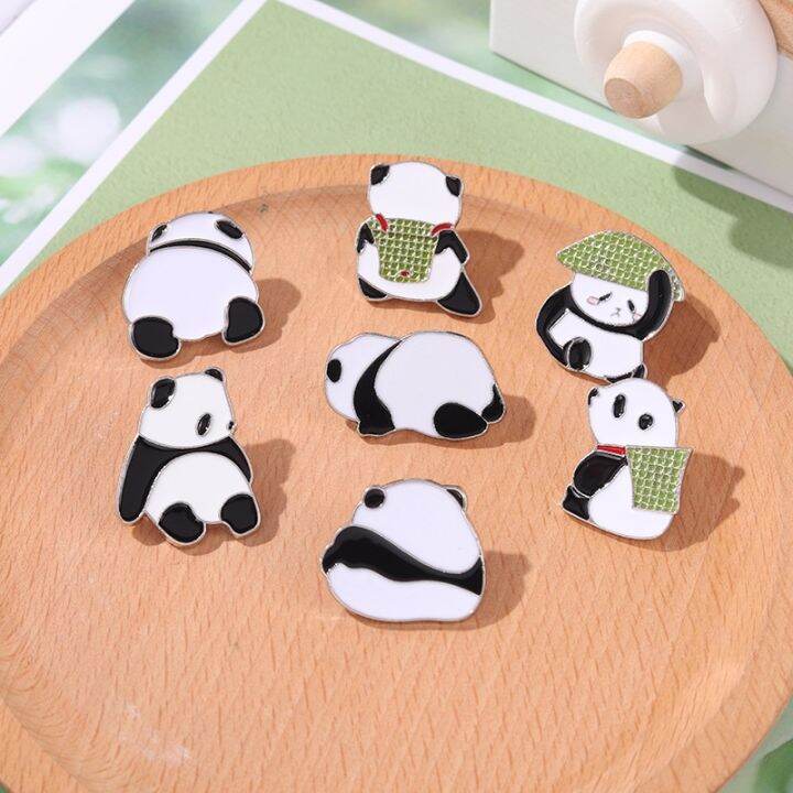 cartoon-cute-animal-panda-enamel-pins-chain-pendant-panda-milk-tea-books-bamboo-alloy-brooch-badge-sweet-woman-jewelry-gift