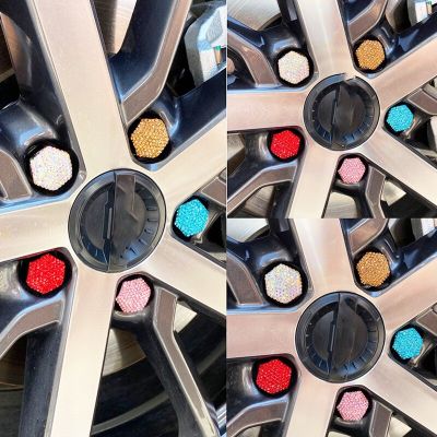 ；‘【】- 20Pcs Car Wheel Caps Bolts Covers Nuts With Rhinestones Anti-Rust Auto Tyre Hub Screw Protection Nut Decoration 17Mm 19Mm 21MM