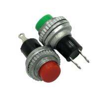 10 piece DS 314 250V 0.5A 10 MM red/green button switch metal touch self resetting micro breaker Bouton Poussoir