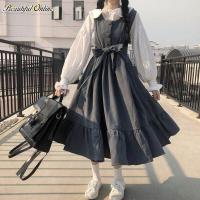 Ins Dress Korean Version Of Loose Slim And Reduced Age Bandage Skirt Medium Length Dress For Women