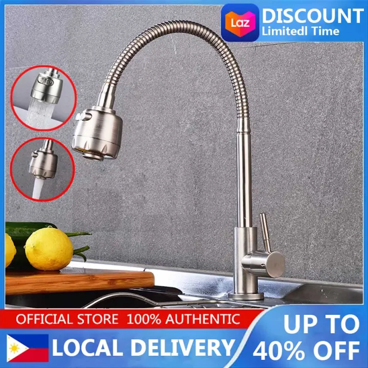 COD 304 stainless steel flexible 360degree swivel faucet single lever