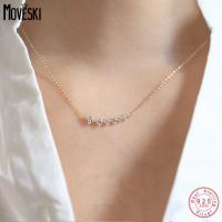 ♦卐  MOVESKI Minimalist Luxury Smile Necklace 925 Sterling Plating 14K Gold Fashion Jewelry