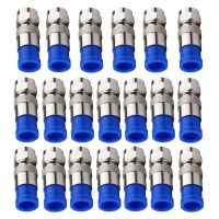 ✙☫℗ 20Pcs Universal RG6 Compression F Connector Waterproof Connection F Compression Connectors for Coaxial Cable