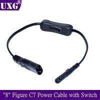 quot;8 quot; Figure C7 Power Cable With SwitchIEC 320 C8 To C7 Extension Cord With On/Off C7 Power Lead Cables Switch Short Wires