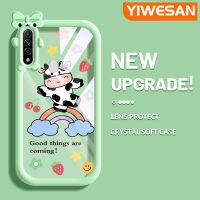 YIWESAN เคส A8สำหรับ OPPO A31 2020โคนมลายการ์ตูนน่ารักสร้างสรรค์เลนส์กล้องถ่ายรูปมอนสเตอร์ตัวน้อยน่ารักเคสโทรศัพท์โปร่งใสเคสห่อหุ้มซิลิโคนนิ่มกันกระแทก