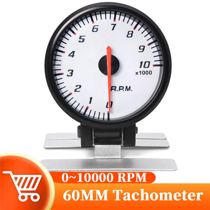 60mm Auto Tachometer kereta Blue Light Backlight 10000RPM dengan