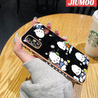 JIUMOO เคสสำหรับ Vivo V17 V19 Neo V19 (อินโดนีเซีย) น่ารัก Pochacco นุ่มหรูหราขอบสี่เหลี่ยมซิลิโคนเคสมือถือเคสกันกระแทกเต็มฝาหลังเคสป้องกันเลนส์กล้อง