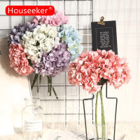 Houseeker ดอกไฮเดรนเยียประดิษฐ์จำลอง DIY ดอกไม้งานแต่งงานตกแต่งบ้านดอกไม้ปลอมอุปกรณ์ประกอบฉากการถ่ายภาพ