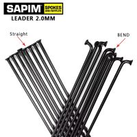 ซี่ล้อรถจักรยาน SAPIM Champion 2.0ซี่ล้อทรงกลม J-Bend/ที่ดึงหัวตรงซี่จักรยานสีดำพร้อมฝาครอบทองแดง