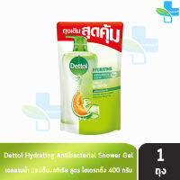 Dettol Hydrating เดทตอล เจลอาบน้ำ ไฮเดรทติ้ง 400 มล. [1 ถุง สีเขียวอ่อน] ครีมอาบน้ำ สบู่เหลวอาบน้ำ แอนตี้แบคทีเรีย