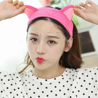 INS ที่คาดผมมล้างหน้า ที่คาดผมแต่งหน้า ที่คาดผมน่ารัก ยางรัดผมหูแมว Korean cat ear headband